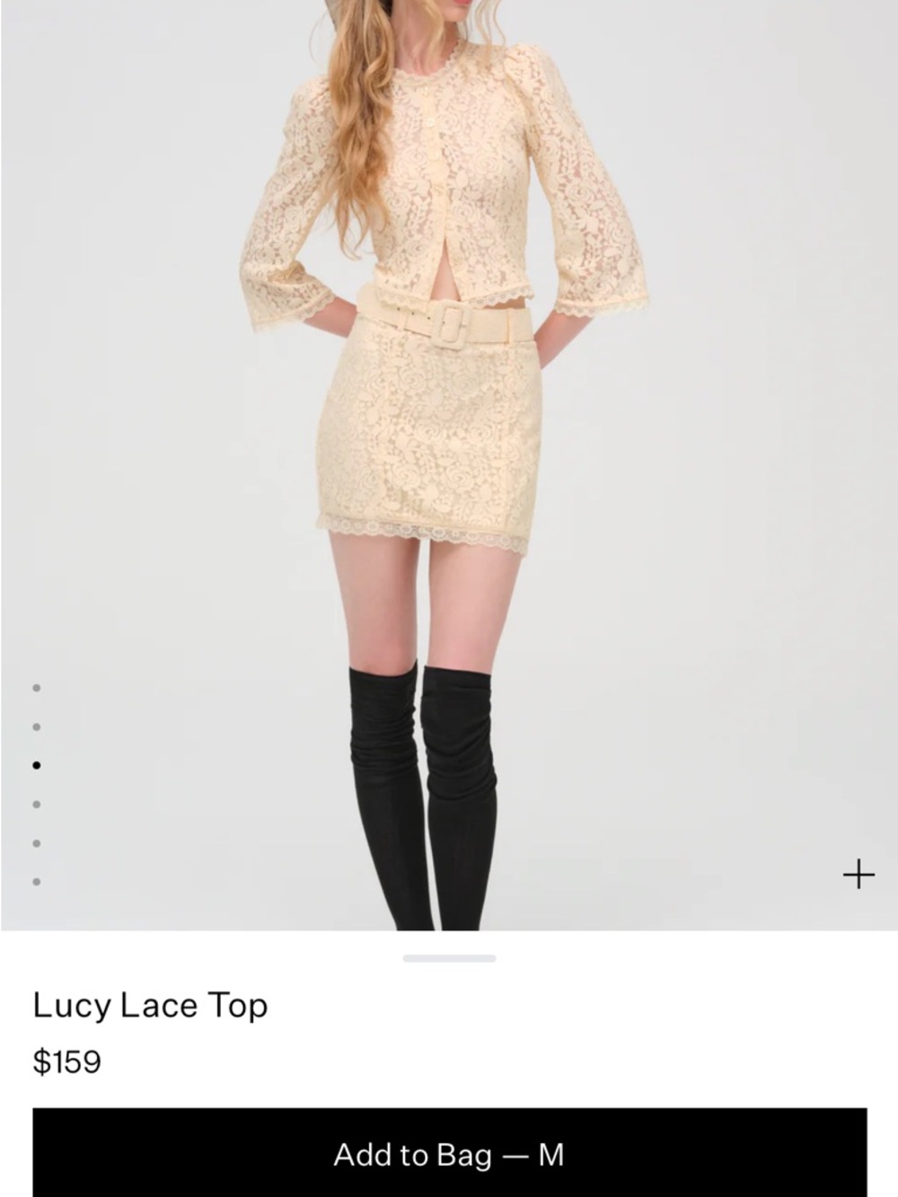 For Love & Lemons Cream Lucy Lace Top